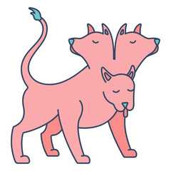 Monster cerberus greek flat