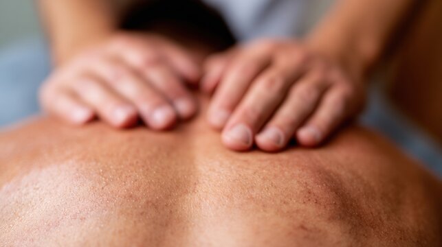 Relaxation therapy session for stress relief with skilled hands working