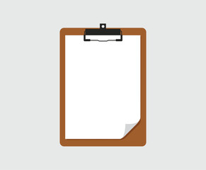 Clipboard with blank paper isolated on for notes and tasks