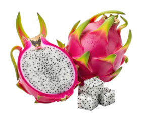 Dragon fruit market stall food bright colors isolated on transparent background