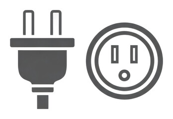 Obraz premium Power plug and socket connection technology graphics digital isolated on transparent background