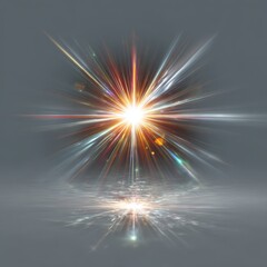 Obraz premium Bright golden explosion with radiating light bursts and energy arcs shows a celestial event like supernova or energy burst