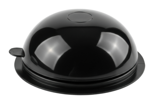 Delicious dishes under a black dome a modern culinary perspective isolated on transparent background