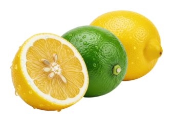 Lively citrus fruits display fresh market food bright light isolated on transparent background