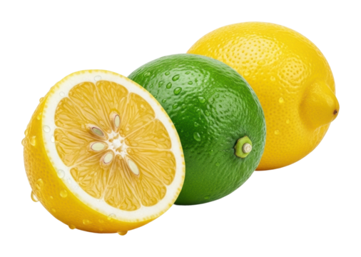 Lively citrus fruits display fresh market food bright light isolated on transparent background