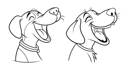 Funny Cartoon Dog Face Illustration | Laughing Expression Artwork