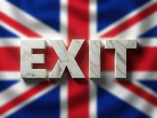 Brexit Symbolism: The Word EXIT Against Union Jack