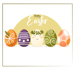 Vector illustration of a painted Easter egg. Easter. Decorative Easter eggs. Pattern Easter eggs