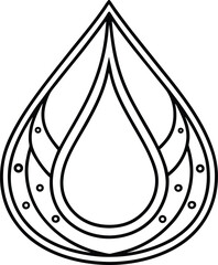 Teardrop vector illustration, elegant simple line art design element Vector