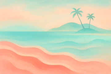 Tropica Bloomwash &mdash; Caribbean Pastel Wave Background