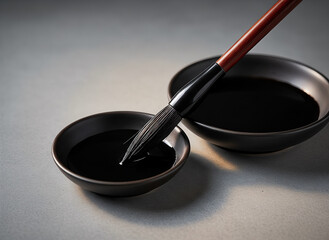 Silver menorah with seven branches on neutral background  