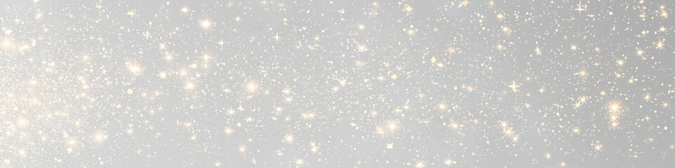 Sparkling gold dust png floats on a transparent background with yellow light particles. Highlights and bokeh add magical Christmas sparks. Perfect for holiday designs, festive overlays, and cards.