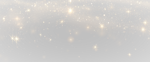 Golden Christmas dust png sparkles with yellow light and tiny particles. Highlights and bokeh create magical floating sparks. Perfect for festive holiday overlays and cards.
