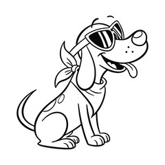 Goofy Cartoon Dog Illustration | Cool Sunglasses Artwork