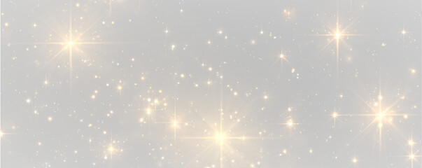 Magical Christmas dust png glows with golden sparkles, yellow light, and tiny particles. Sparks,...