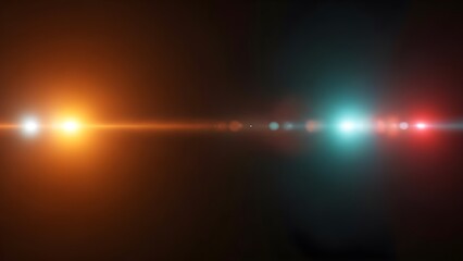 Fototapeta premium Overlay of Bright Lens Flares Across a Dark Background for Digital Composition