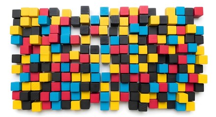 Abstract digital glitch themes creating distorted patterns and visual effects