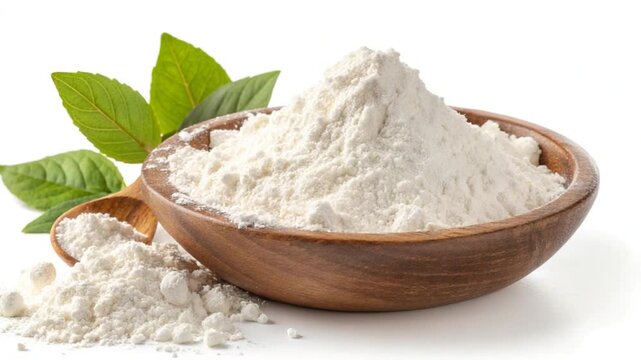 manihot esculenta cassava starch organic isolated white background video