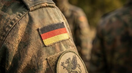 German Army Uniform with National Flag Emblem