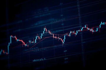 Abstract digital representation of financial market trends and stock trading data visualized on a dark background with glowing lines and charts