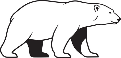 Minimalist polar bear silhouette in profile