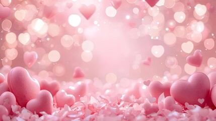 背景素材 たくさんのハート Background Lots of love （Generative AI）