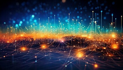 The bright glow of abstract fractal realms illuminates the night sky like a sparkle explosion of Christmas celebration stars