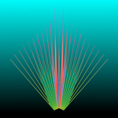 Open colorful paper fan color guide illustration on white