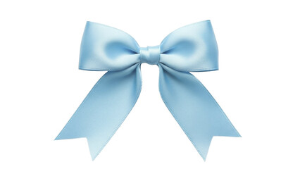 Naklejka premium Elegant Light Blue Satin Ribbon Bow for Christmas Gifts on a Transparent Background PNG Image