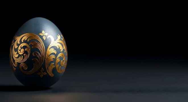easter egg on black background