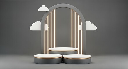 Modern minimalist chair with backrest and ottoman in stylish neutral decor