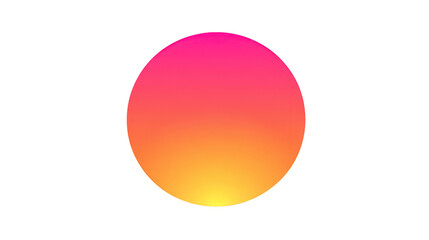 Vibrant gradient circle with pink, orange, and yellow hues, modern abstract design, minimal style, isolated on transparent background, creative and uplifting mood