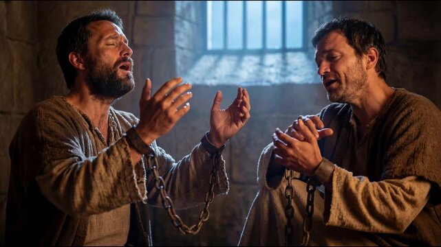 Paul and Silas Singing in Prison 