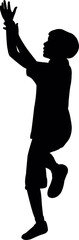 a boy jumping body silhouette vector