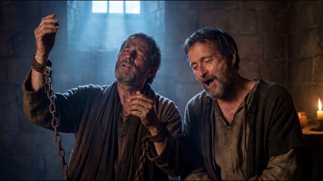 Paul and Silas Singing in Prison 