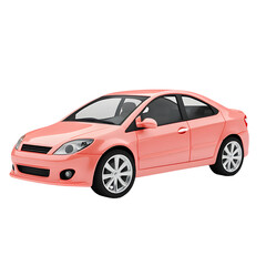 Obraz premium A 3D car isolated on a transparent background