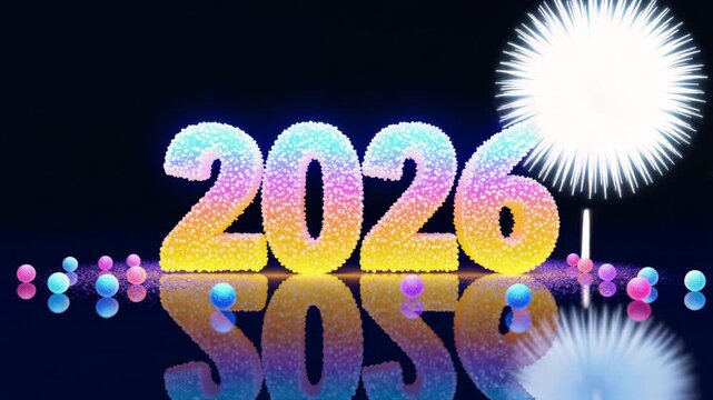  celebration of new year 2026 on fire work