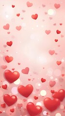 背景素材 たくさんのハート Lots of love （Generative AI）