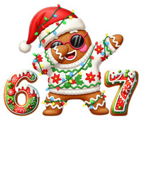 Funny Gingerbread Six Seven 67 Ice Cream Drip Christmas