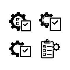 Process automation and task management vector icon set.