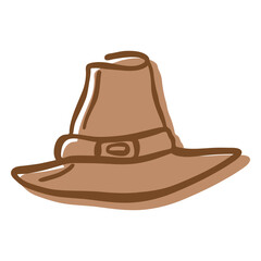 Hand drawn stroke pilgrim hat