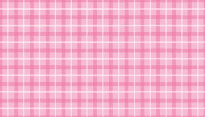 Seamless pink vichy plaid checker pattern. Cute girl style tartan print with doodle check texture. Vector cloth background for baby fabric, textile, scrapbook, picnic design, retro y2k fashion