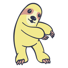 Sloth warming up cartoon