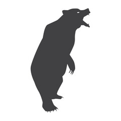 Bear roaring silhouette bear