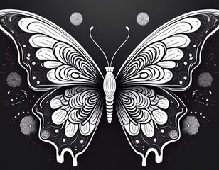 black and white butterfly