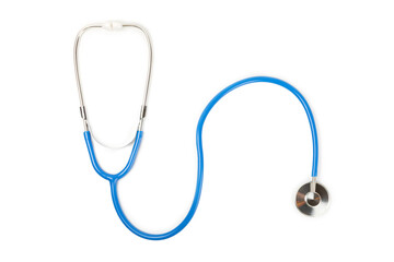 Stethoscope isolated on white background. Medical instrument. Medical concept. Healthcare. Health Day.Doctor equipment. Cardiology. Heart disease.Lung diagnostics.Diagnosis of respiratory inflammation