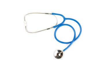 Stethoscope isolated on white background. Medical instrument. Medical concept. Healthcare. Health Day.Doctor equipment. Cardiology. Heart disease.Lung diagnostics.Diagnosis of respiratory inflammation
