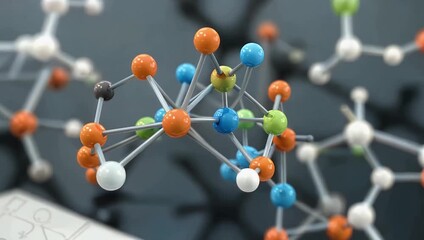 A 4K 3D rendered molecular structure animation ideal for scientific presentations educational videos biology or chemistry courses and digital textbooks providing highly detailed visuals for - Powered by Adobe
