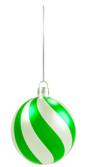 Striped Christmas Ball Ornament on a String