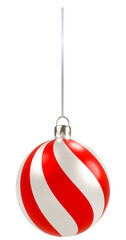 Striped Christmas Ball Ornament on a String